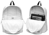 Lightweight Backpack for School, VASCHY Classic Basic Water Resistant Casual Daypack for Travel with Bottle Side Pockets (White) - backpacks4less.com