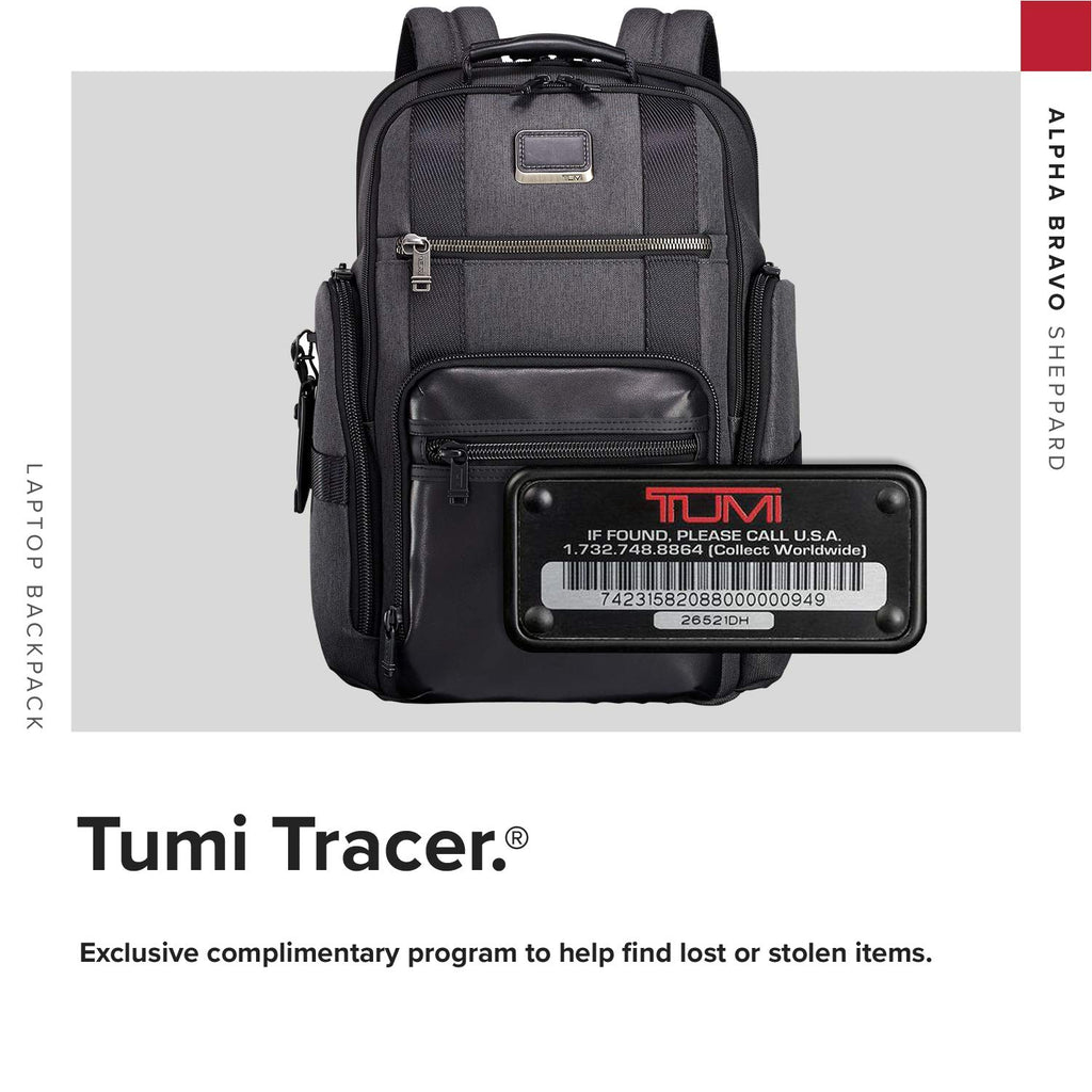 TUMI - Alpha Bravo Sheppard Deluxe Brief Pack Laptop Backpack - 15 Inch Computer Bag for Men and Women - Anthracite - backpacks4less.com