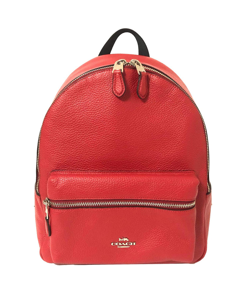 coach charlie mini backpack Coach F30550 Medium Charlie Backpack (SV/Bright Cardinal)