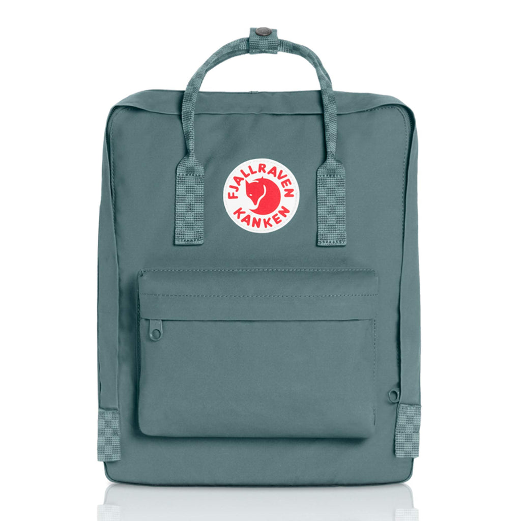 fjällräven kanken frost green chess pattern Fjallraven