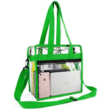 Clear-Crossbody-Messenger-Shoulder-Bags-Seahawks Green With Adjustable Strap,NFL Stadium Approved Transparent Purse - backpacks4less.com