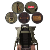 Leather Backpack for Men TOPWOLFS Canvas Backpack Vintage Rucksack fit 15.6" Laptop School Travel Bag - backpacks4less.com