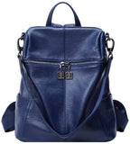 BOYATU Convertible Genuine Leather Backpack Purse for Women Fashion Travel Bag Blue-02
