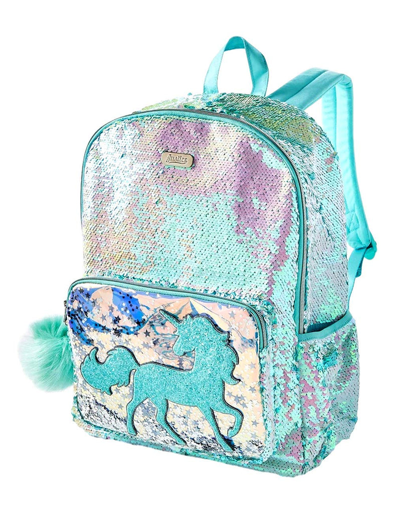 justice unicorn faux fur mini backpack Justice Unicorn Flip Sequin Shaky Backpack