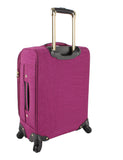 Steve Madden Designer Luggage Collection- 3 Piece Softside Expandable Lightweight Spinner Suitcases- Travel Set includes Under Seat Bag, 20-Inch Carry on & 28-Inch Checked Suitcase (Peek-A-Boo Purple)