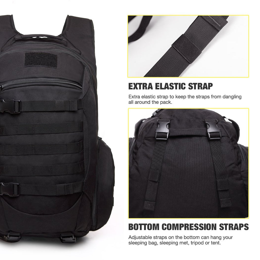 Mardingtop Tactical Backpack, Black 2.0, 52cm - backpacks4less.com