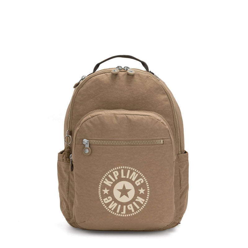 Kipling Seoul Large 15" Laptop Backpack Sand Sp - backpacks4less.com