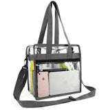 Clear-Bag-For-Women-Stadium-Approved-12 x 12 x 6, NCAA NFL& PGA Security Approved Shoulder Messenger Tote Bag with Adjustable Strap - backpacks4less.com