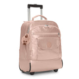 Kipling Sanaa Large Metallic Rolling Backpack Rose Gold Metallic - backpacks4less.com