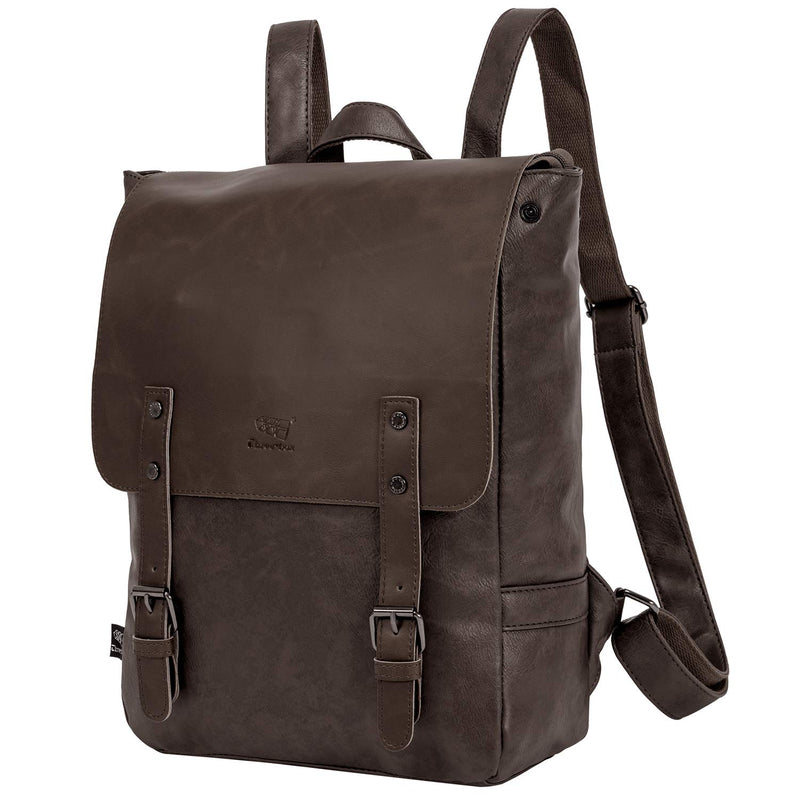 Leather Backpack for Women Men College Laptop Backpack Vintage Backpack Purse - backpacks4less.com