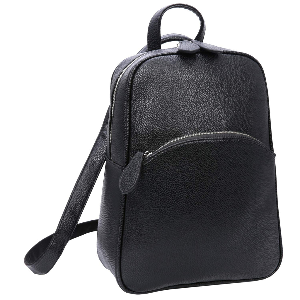 black leather backpack ladies Heshe Women's Casual Leather Backpack Daypack for Ladies (PU-Black)