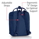 Fjallraven - Kanken Mini Classic Backpack for Everyday, Navy/Warm Yellow - backpacks4less.com