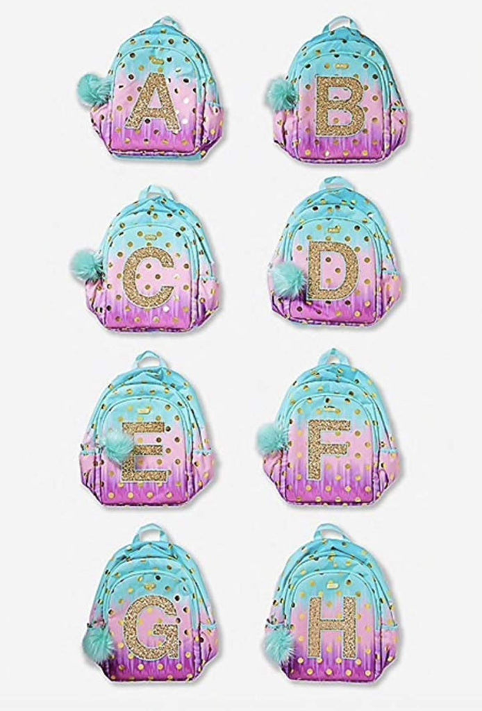 Justice Dot Ombre Foil School Backpack Initial (Letter H) –