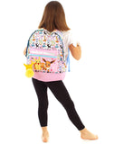 Pokemon Girls Pink Glitter School Backpack | Eevee Besties Design with Pikachu Pom Pom Keyring | Organized Storage