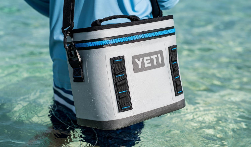 YETI Hopper Flip 12 Soft-Sided Portable Cooler - Fog Gray / Tahoe Blue -  YHOPF12G : BBQGuys