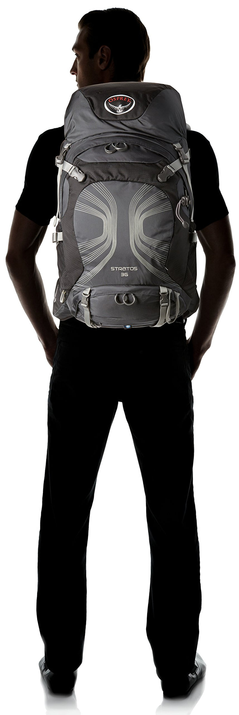 Osprey Packs Stratos 36 Backpack (2016 Model), Anthracite Black, Small/Medium - backpacks4less.com