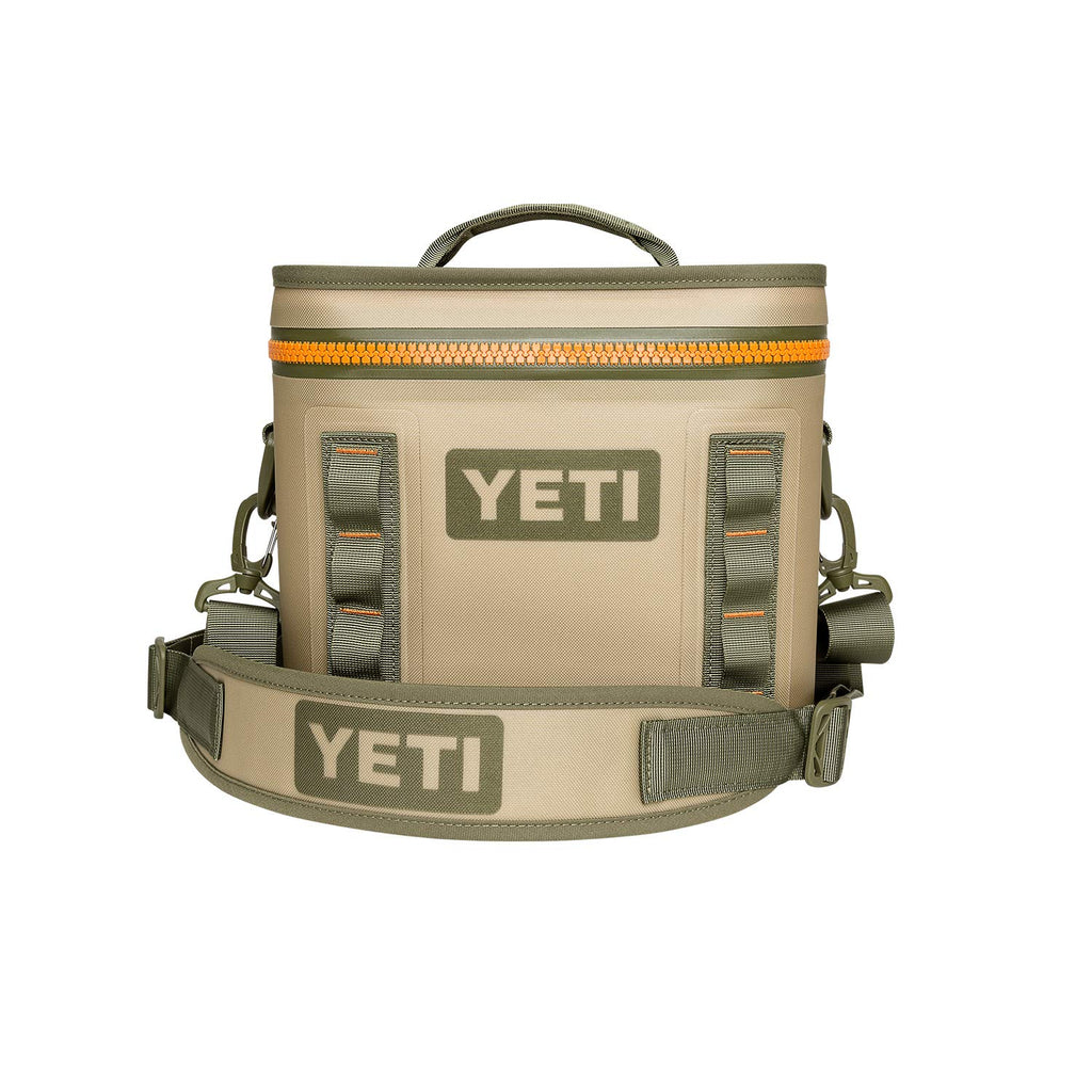 YETI Hopper Flip 8 Portable Cooler, Field Tan/Blaze Orange–