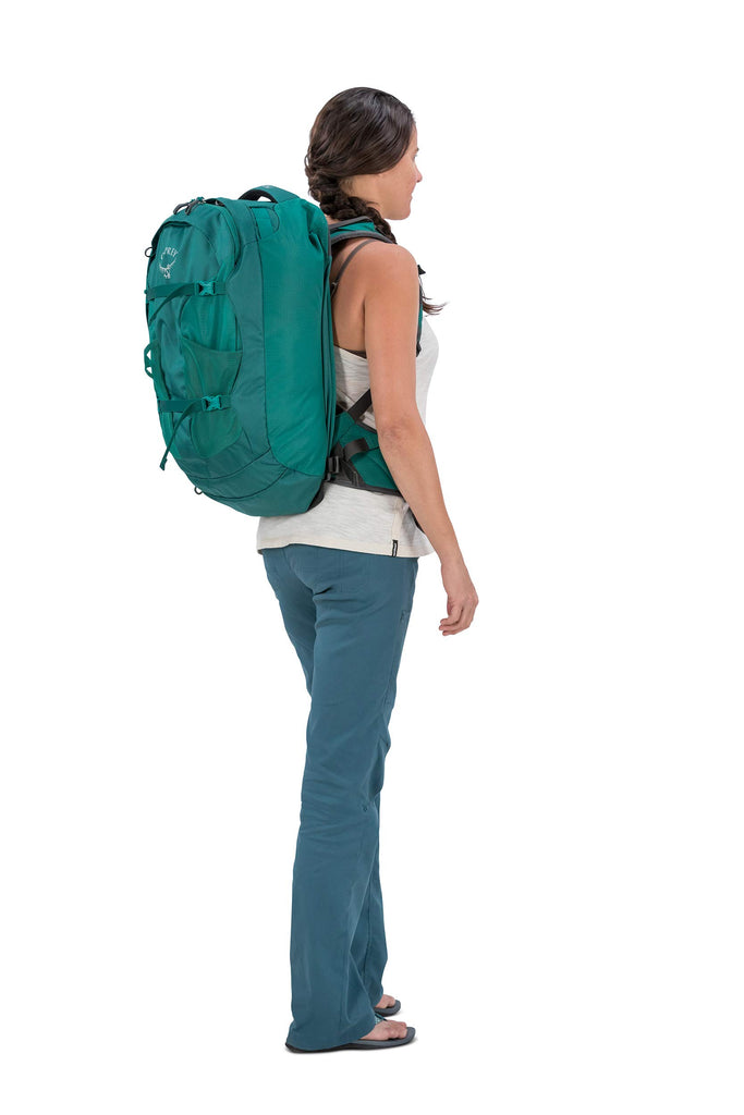 Osprey Packs Fairview 40 Women's Travel Backpack, Rainforest Green, X-Small/Small - backpacks4less.com