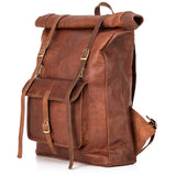 Berliner Bags Leeds XL Leather Backpack Laptop Rucksack Men Women Retro Brown