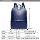 Coolcy Hot Style Women Real Genuine Leather Backpack Fashion Bag (Royal Blue) - backpacks4less.com