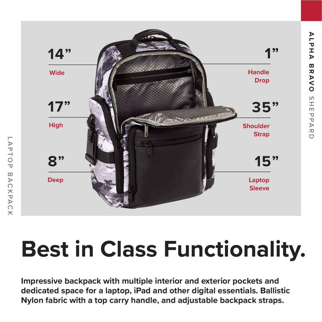 tumi alpha bravo sheppard deluxe backpack TUMI - Alpha Bravo Sheppard Deluxe Brief Pack Laptop Backpack - 15 Inch Computer Bag for Men and Women
