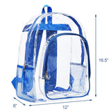 Heavy Duty Clear Backpack,Transparent Cold-Resistant Vinyl Adjustable Straps Backpack for Work(Blue) - backpacks4less.com