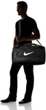 NIKE Brasilia Small Duffel - 9.0, Black/Black/White, Misc - backpacks4less.com