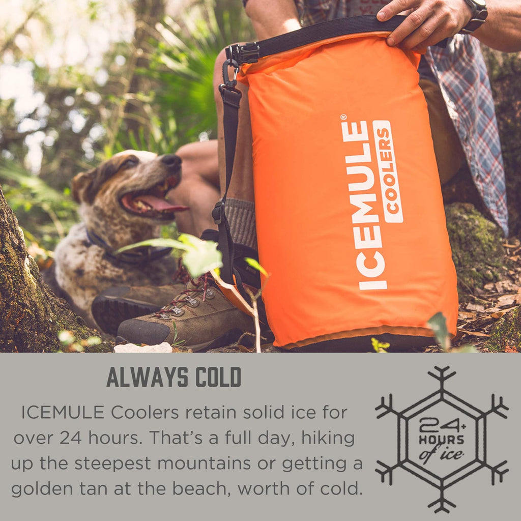 ICEMULE Classic Insulated Backpack Cooler Bag - Hands-Free, Collapsible, and Waterproof, This Portable Cooler is an Ideal Sling Backpack for Hiking, The Beach, Picnics and Camping-Medium, Blaze Orange - backpacks4less.com