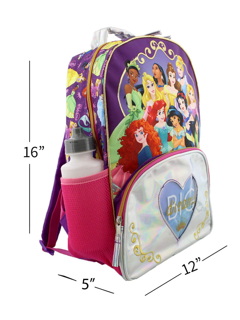 Disney Princess Girl's 16 Inch School Backpack Bag (One Size, Purple/P–