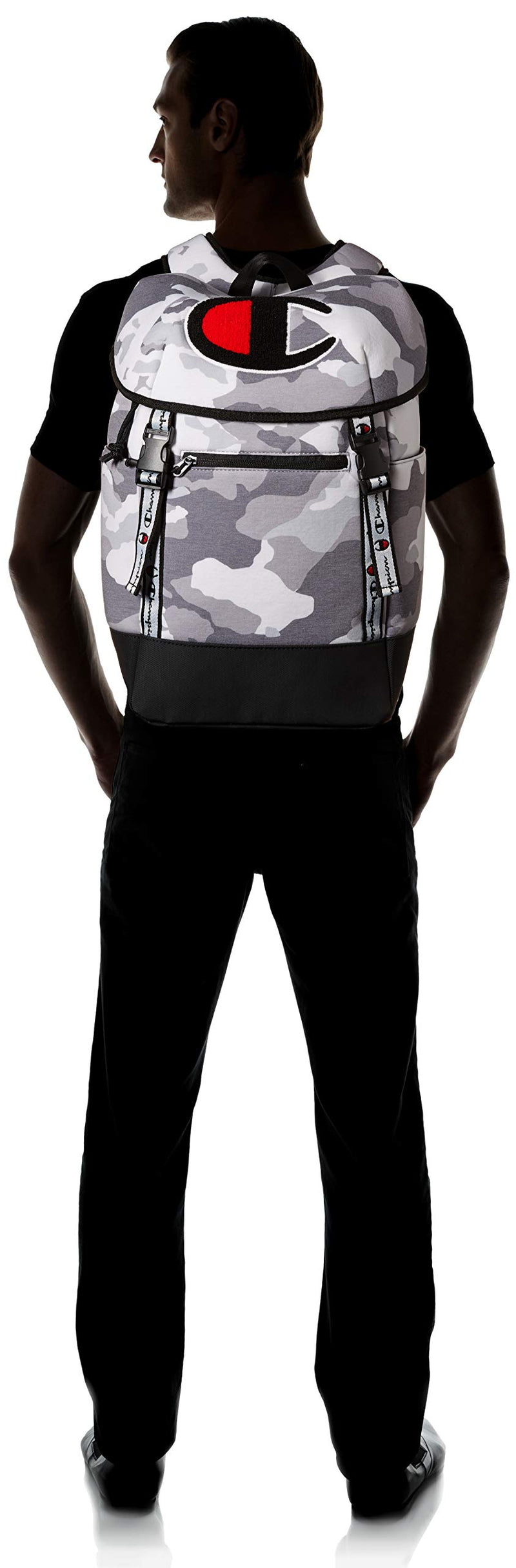 Champion Men's Top Load Backpack, Medium grey camo, One Size - backpacks4less.com