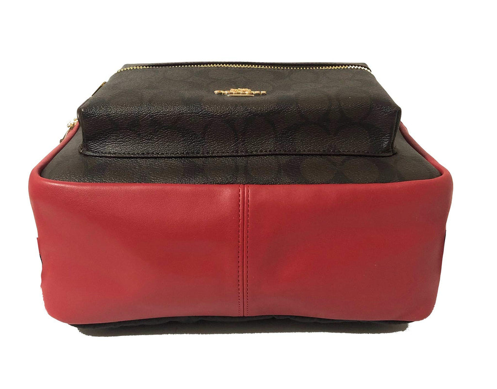 coach backpack purse red COACH Signature Coated Canvas Medium Charlie Backpack Purse