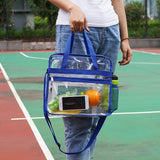 Clear Bag Stadium Approved,Multi-Pockets Clear Tote Bag with Adjustable Shoulder Strap,Perfect for Work, School, Sports Games and Concerts-12 X12 X6(Blue) - backpacks4less.com