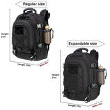 Military Expandable Travel Backpack Tactical Waterproof Work Backpack for Men(BLACK) - backpacks4less.com