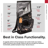 TUMI - Alpha Bravo London Roll Top Laptop Backpack - 15 Inch Computer Bag for Men and Women - Grey Highlands Print - backpacks4less.com