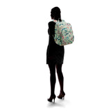 Vera Bradley Signature Cotton Campus Backpack, Mint Flowers - backpacks4less.com