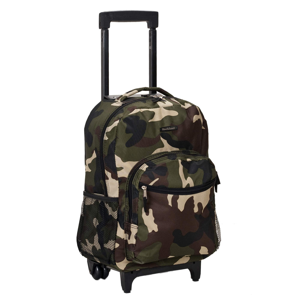 Rockland Luggage 17 Inch Rolling Backpack, Camouflage, Medium - backpacks4less.com