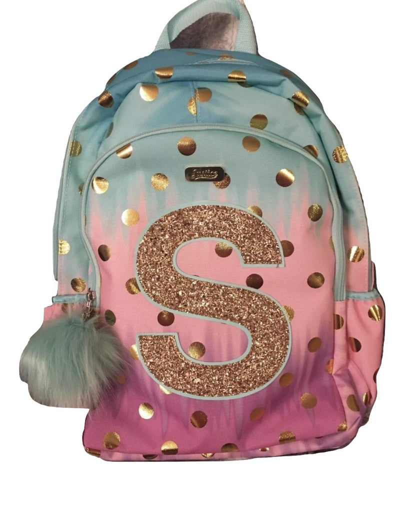 justice polka dot mini backpack Justice School Backpack Dot Ombre Foil Letter Initia (S)