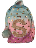Justice School Backpack Dot Ombre Foil Letter Initia (S) - backpacks4less.com