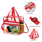 Clear Bag Stadium Approved,NCAA NFL&PGA Security Approved Clear Tote Bag with Multi-Pockets and Adjustable Shoulder Strap,Perfect for Work, School, Sports Games and Concerts-12" x 12" x 6" - backpacks4less.com