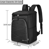SEEHONOR Insulated Cooler Backpack Leakproof Soft Cooler Bag Lightweight Backpack Cooler for Lunch Picnic Fishing Hiking Camping Park Beach, 25 Cans - backpacks4less.com