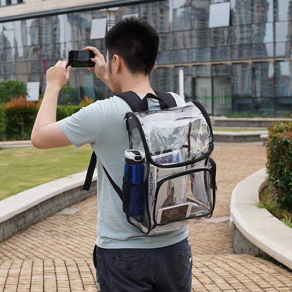 Heavy Duty Clear Backpack Security Transparent PVC Backpack for Work, Security Check - backpacks4less.com