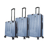 Mia Toro Italy Macchiolina Polish Hardside Spinner Luggage 3pc Set, Blue