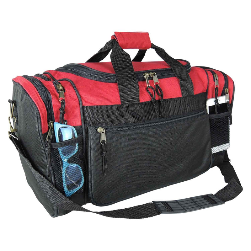 Dalix 20 Inch Sports Duffle Bag with Mesh and Valuables Pockets, Red - backpacks4less.com