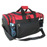 Dalix 20 Inch Sports Duffle Bag with Mesh and Valuables Pockets, Red
