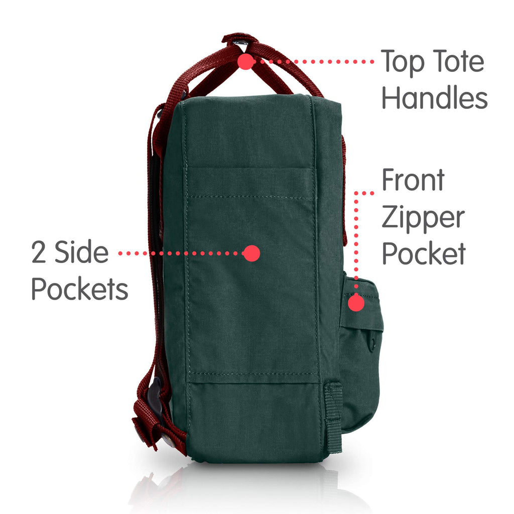 fjallraven kanken mini backpack forest green ox red Fjallraven