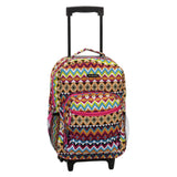 Rockland 17 Inch Rolling Backpack, Tribal, One Size - backpacks4less.com