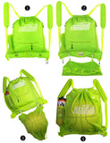 Tigerbro Soccer Backpack Basketball Sackpack with Detachable Mesh Sack Green Football Gear Bag with Nylon Ball Holder Shoe Compartment Waterproof for Boys Girls Women Men - backpacks4less.com