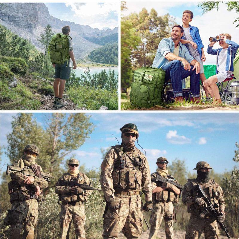 NOOLA Military Tactical Backpack Large Army 3 Day Assault Pack Molle Bag Green - backpacks4less.com