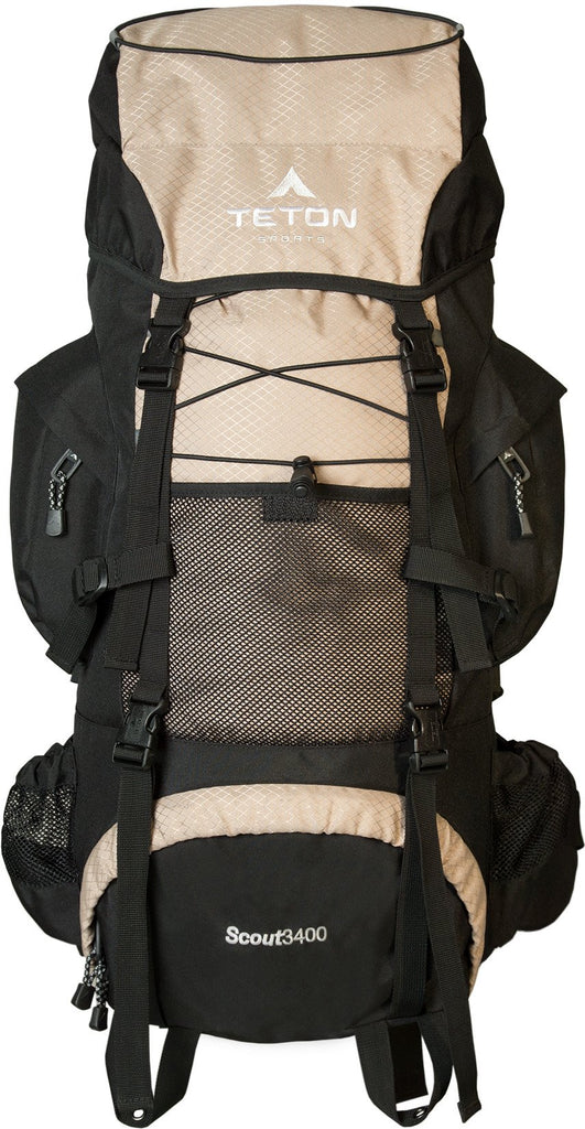 TETON Sports Scout 3400 Internal Frame Backpack; High-Performance Backpack for Backpacking, Hiking, Camping; Tan - backpacks4less.com