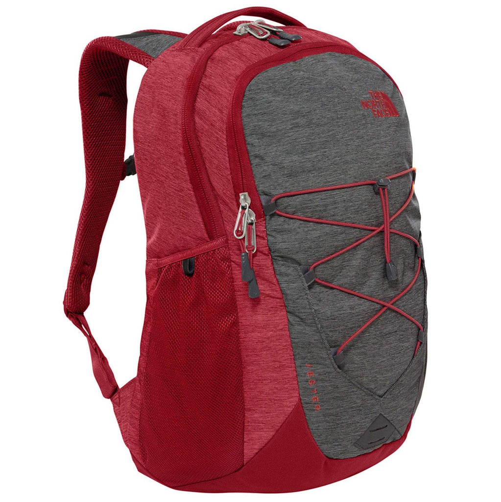 The North Face Jester Backpack, TNF Dark Grey Heather/Cardinal Red, One Size The North Face Jester Backpack, TNF Dark Grey Heather/Cardinal Red, One Size